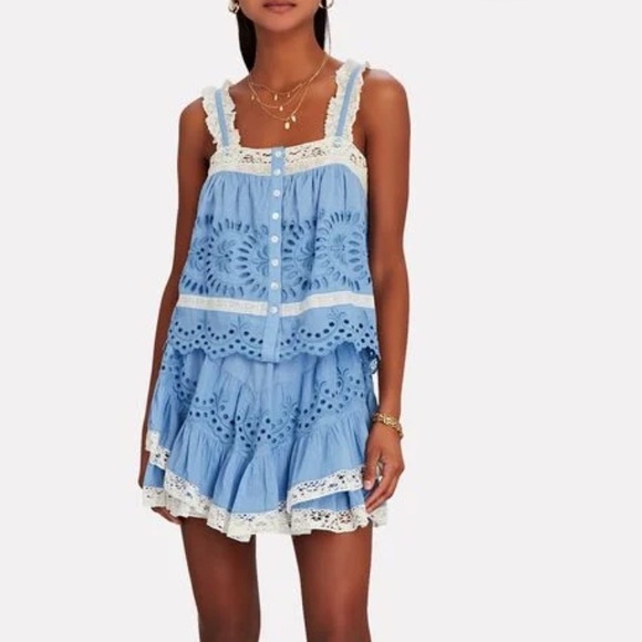 LOVESHACKFANCY Sully Broderie Anglaise Tank Top - Picture 2 of 8